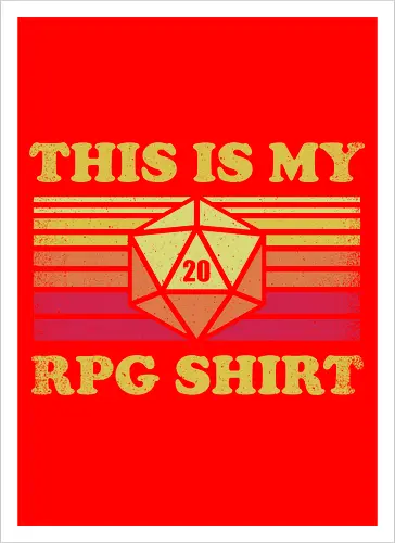 RPG Vintage - This is my RPG Shirt - retro, vintage, fantasy, quest, adventure, rpg, Pen and Paper, d20, Pen and paper, dungeon master, role playing game, tabletop, game master, critical role, critical, critical hit, game - Artprint