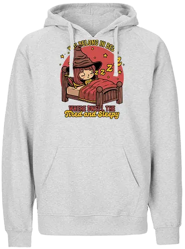 Witch Sleeping in Bed - magical school, sleepy, tired, cute witch, wizard, talking hat, books, movies, sleep, sleeping, nap, napping, witchcraft - Fairtrade Hoodie