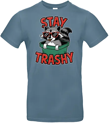 Stay Trashy - raccoon, sunglasses, trash can, humor, whimsical, playful, design, animal - Standard T-Shirt