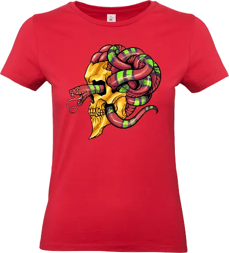 snake brain  - snake, brain, skull, myth, skeleton, art, poison, animal, darkart, tattoo, golden - Standard T-Shirt (Women)