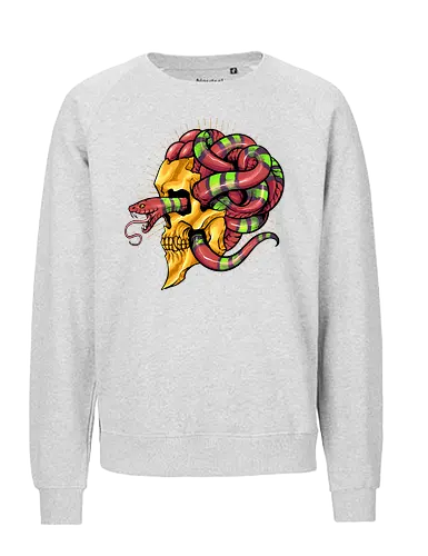 snake brain  - snake, brain, skull, myth, skeleton, art, poison, animal, darkart, tattoo, golden - Fairtrade Sweatshirt