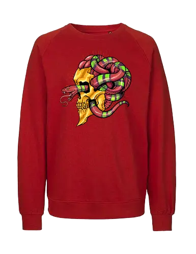 snake brain  - snake, brain, skull, myth, skeleton, art, poison, animal, darkart, tattoo, golden - Fairtrade Sweatshirt