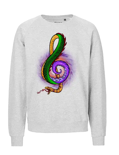 song of myth  - myth, mythology, fantasy, dragon, octopus, snake, poison, power, vibrant, music, art, illustration, powerful - Fairtrade Sweatshirt