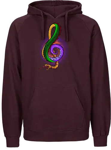 song of myth  - myth, mythology, fantasy, dragon, octopus, snake, poison, power, vibrant, music, art, illustration, powerful - Fairtrade Hoodie