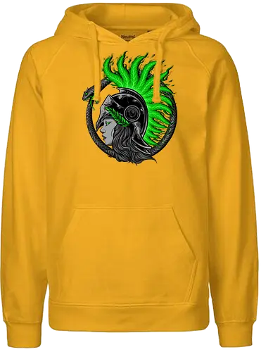 athena warrior  - athena, godness, marijuana, cannabis, nocturnal, wild, animal, wolf, owl, night, insomnia, coffee, beast, jungle, forest, horror, art, illustration, night vision - Fairtrade Hoodie