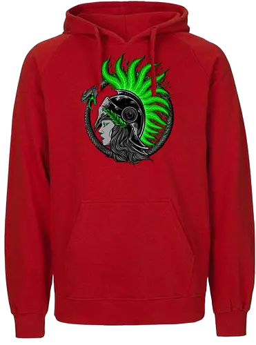 athena warrior  - athena, godness, marijuana, cannabis, nocturnal, wild, animal, wolf, owl, night, insomnia, coffee, beast, jungle, forest, horror, art, illustration, night vision - Fairtrade Hoodie