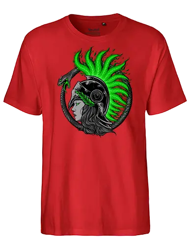 athena warrior  - athena, godness, marijuana, cannabis, nocturnal, wild, animal, wolf, owl, night, insomnia, coffee, beast, jungle, forest, horror, art, illustration, night vision - Fairtrade T-Shirt