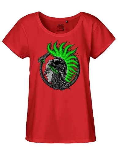 athena warrior  - athena, godness, marijuana, cannabis, nocturnal, wild, animal, wolf, owl, night, insomnia, coffee, beast, jungle, forest, horror, art, illustration, night vision - Fairtrade Girl Shirt