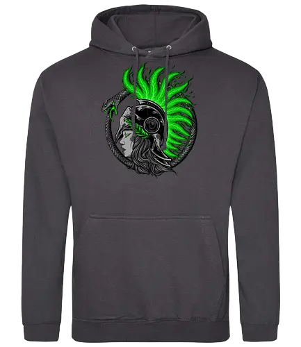 athena warrior  - athena, godness, marijuana, cannabis, nocturnal, wild, animal, wolf, owl, night, insomnia, coffee, beast, jungle, forest, horror, art, illustration, night vision - Standard Hoodie