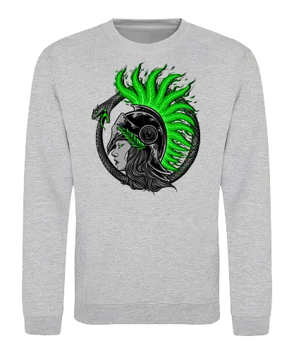 athena warrior  - athena, godness, marijuana, cannabis, nocturnal, wild, animal, wolf, owl, night, insomnia, coffee, beast, jungle, forest, horror, art, illustration, night vision - Sweatshirt
