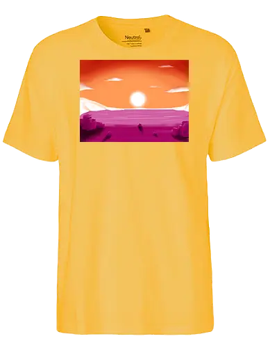 Lesbische Pride Landschaft - lesbisch, lesbian, gay, saphic, pride, landschaft, subtle pride - Fairtrade T-Shirt