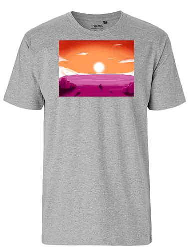 Lesbische Pride Landschaft - lesbisch, lesbian, gay, saphic, pride, landschaft, subtle pride - Fairtrade T-Shirt