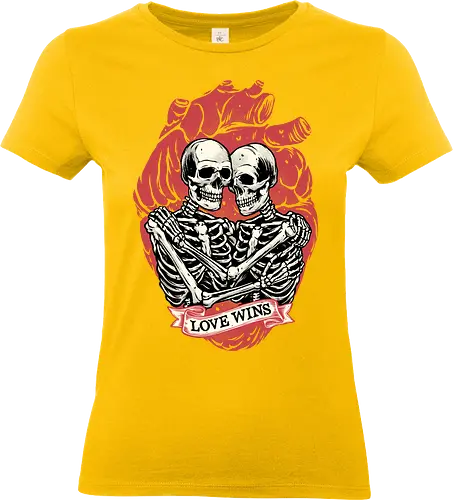 Love Wins - Valentine’s Day, heart, love, funny, humor, skeleton, skulls - Standard T-Shirt (Women)