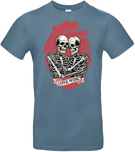 Love Wins - Valentine’s Day, heart, love, funny, humor, skeleton, skulls - Standard T-Shirt