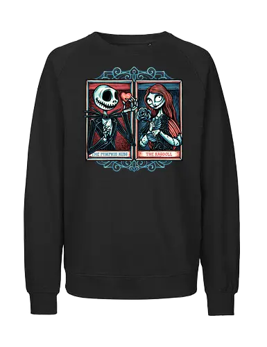 Skeleton Romance - Valentine’s Day, heart, love, horror, romance, film, movie, animation, skeleton - Fairtrade Sweatshirt