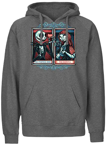 Skeleton Romance - Valentine’s Day, heart, love, horror, romance, film, movie, animation, skeleton - Fairtrade Hoodie