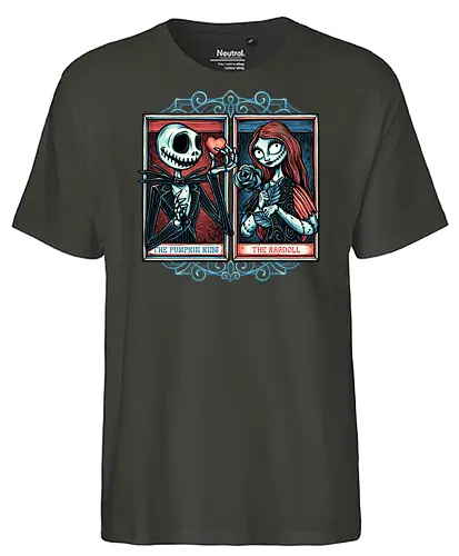 Skeleton Romance - Valentine’s Day, heart, love, horror, romance, film, movie, animation, skeleton - Fairtrade T-Shirt