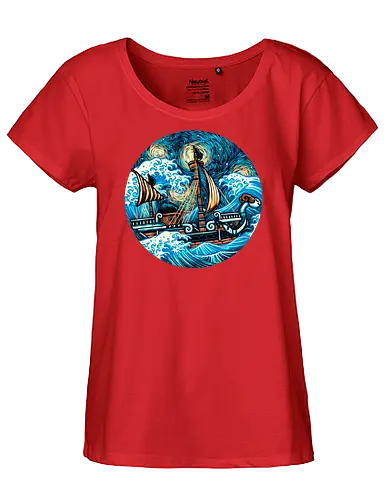Pirate Waves - Anime, animation, pirates, ship, cartoons, Manga, Japanese, Japan - Fairtrade Girl Shirt
