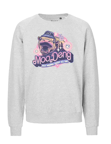 Just wanna sleep all day - funny, cute, hippo, animal, Hippopotamus, sea animal, sleep - Fairtrade Sweatshirt