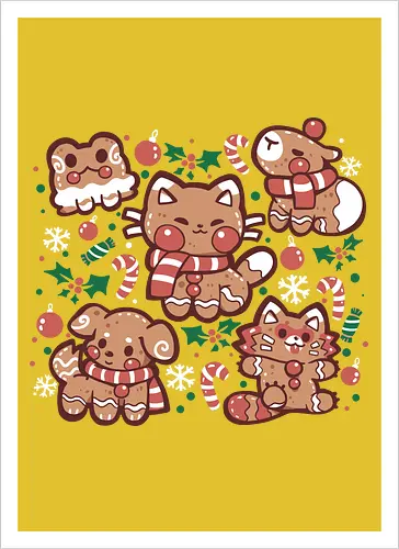 Festive Gingerbread Animals