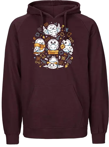 Owls And Witchcraft - owl, cute, witchcraft, wizard, school, books, magic, magical, wand, winter, fantasy, potions - Fairtrade Hoodie