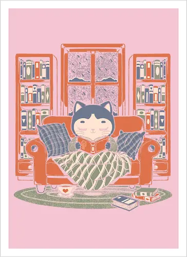 Cozy Book Winter Cat