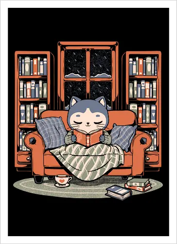 Cozy Book Winter Cat