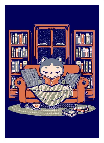 Cozy Book Winter Cat