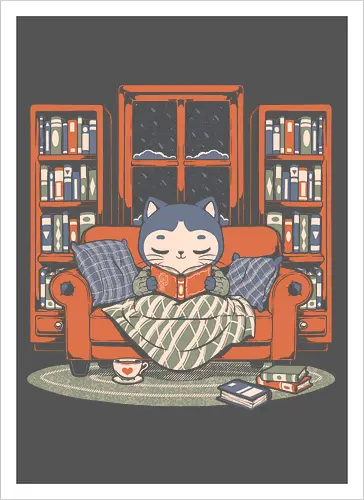 Cozy Book Winter Cat