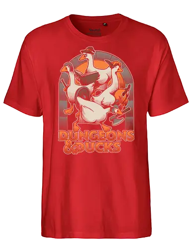 Dungeons and Ducks - rpg, ducks, internet, meme, fantasy, role-playing game, d20, dungeon master, game, adventure, Pen and Paper, tabletop, funny, fun - Fairtrade T-Shirt