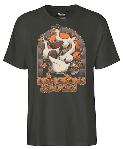 Dungeons and Ducks - rpg, ducks, internet, meme, fantasy, role-playing game, d20, dungeon master, game, adventure, Pen and Paper, tabletop, funny, fun - Fairtrade T-Shirt