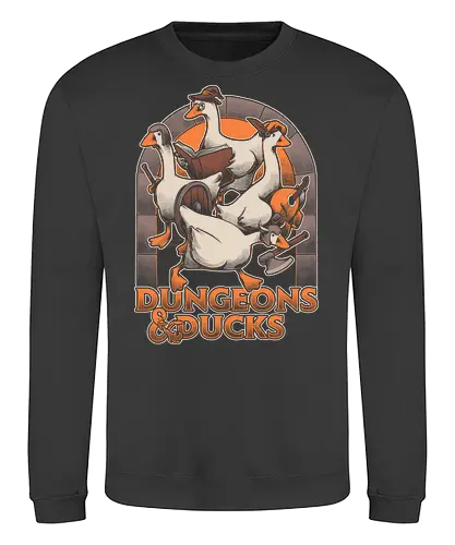Dungeons and Ducks - rpg, ducks, internet, meme, fantasy, role-playing game, d20, dungeon master, game, adventure, Pen and Paper, tabletop, funny, fun - Sweatshirt