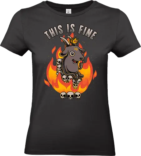 Fire Demon Meme Fine - fire, demon, meme, internet, baphomet, skull, pentagram, black humor - Standard T-Shirt (Women)