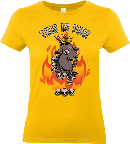 Fire Demon Meme Fine - fire, demon, meme, internet, baphomet, skull, pentagram, black humor - Standard T-Shirt (Women)