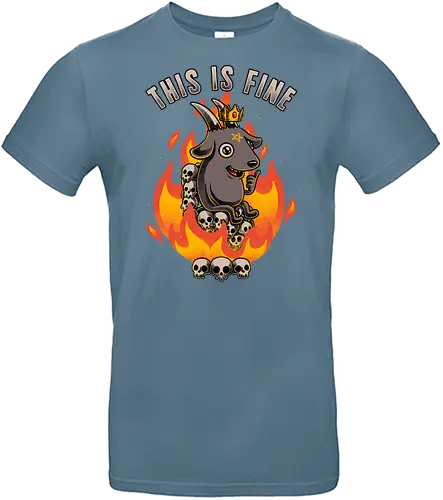 Fire Demon Meme Fine - fire, demon, meme, internet, baphomet, skull, pentagram, black humor - Standard T-Shirt