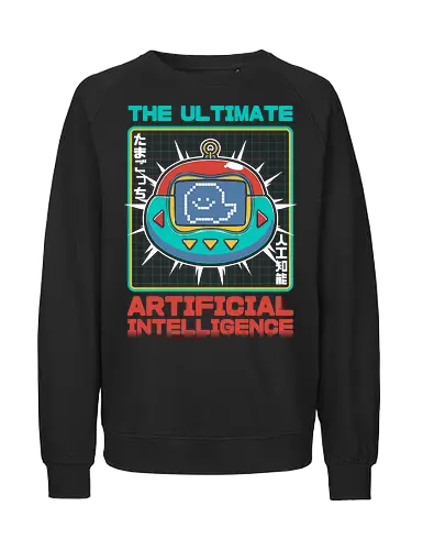 Vintage Virtual Pet - Cool Retro Game - vintage retro, virtual pet, video game, kid toy, electronics, Artificial Intelligence, japanese kanji, cute, pet, classic, virtual, Virtual Reality - Fairtrade Sweatshirt