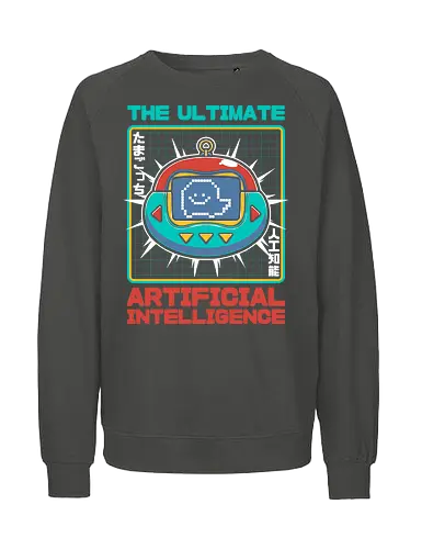 Vintage Virtual Pet - Cool Retro Game - vintage retro, virtual pet, video game, kid toy, electronics, Artificial Intelligence, japanese kanji, cute, pet, classic, virtual, Virtual Reality - Fairtrade Sweatshirt