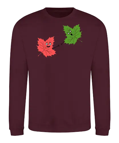 Autumn...Fall (Herbst...Fall) - Herbst, Fall, Ahornblatt, Ahorn, lustig, dramatisch, Cartoon, kawaii, süß, Synonym, Wortspiel, Blätter, Jahreszeit, Natur, Grün, Rot, Herbstwetter, Kreativität, humorvoll, Niedlichkeit, leaf, autumn, fall, cute, funny, humor - Sweatshirt