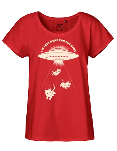 Im Just Here For The Cats - cat, animal, cat lover, cat owner, cats, cats love, cute, funny, funny quote, funnytee, humor, kitten, kitty, pet, funny saying - Fairtrade Girl Shirt