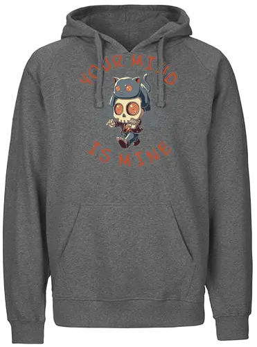 Mind Control - cat lovers, mind control, zombie, chibi, kawaii, funny cat, cute cat, cat joke, cat mom, cat lady, internet meme, hilarious, cat meme, vintage colors, retro style - Fairtrade Hoodie