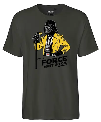 Villain Rock Star - Villain, microphone, yellow jacket, rock star, sci-fi, helmet, iconic, phrase, music, parody - Fairtrade T-Shirt