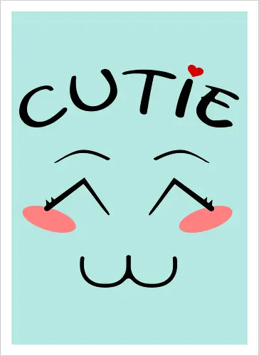 Cutie Cute Kawaii Face (Süßes Kawaii-Gesicht)