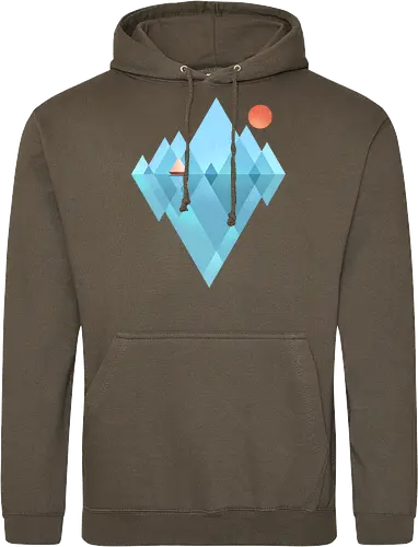 Iceberg - geometric, abstract, arctic, boat, colorful, iceberg, minimalism, minimalist, modern art, nature, nordic, sea, simple, sun, geometrical designs - Standard Hoodie