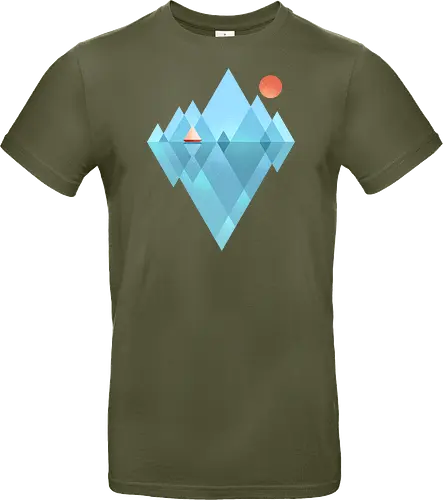 Iceberg - geometric, abstract, arctic, boat, colorful, iceberg, minimalism, minimalist, modern art, nature, nordic, sea, simple, sun, geometrical designs - Standard T-Shirt