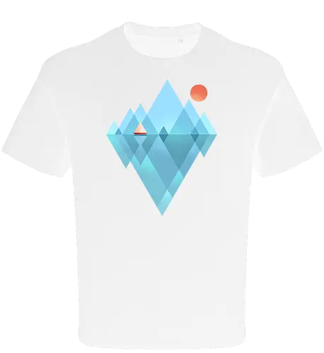Iceberg - geometric, abstract, arctic, boat, colorful, iceberg, minimalism, minimalist, modern art, nature, nordic, sea, simple, sun, geometrical designs - Oversize T-Shirt