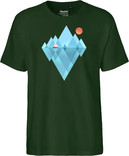 Iceberg - geometric, abstract, arctic, boat, colorful, iceberg, minimalism, minimalist, modern art, nature, nordic, sea, simple, sun, geometrical designs - Fairtrade T-Shirt