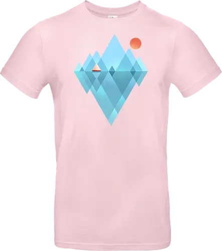 Iceberg - geometric, abstract, arctic, boat, colorful, iceberg, minimalism, minimalist, modern art, nature, nordic, sea, simple, sun, geometrical designs - Standard T-Shirt