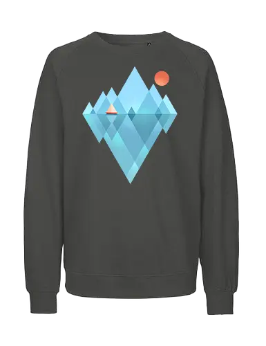 Iceberg - geometric, abstract, arctic, boat, colorful, iceberg, minimalism, minimalist, modern art, nature, nordic, sea, simple, sun, geometrical designs - Fairtrade Sweatshirt