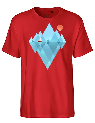 Iceberg - geometric, abstract, arctic, boat, colorful, iceberg, minimalism, minimalist, modern art, nature, nordic, sea, simple, sun, geometrical designs - Fairtrade T-Shirt