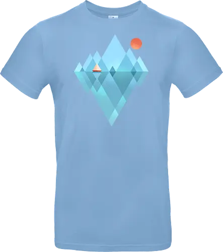 Iceberg - geometric, abstract, arctic, boat, colorful, iceberg, minimalism, minimalist, modern art, nature, nordic, sea, simple, sun, geometrical designs - Standard T-Shirt